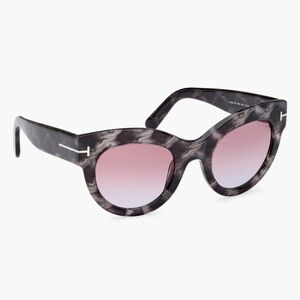 Tom Ford TF 1063 56Z Lucilla 51mm- 24-140 •2 Butterfly Sunglasses Black Havana